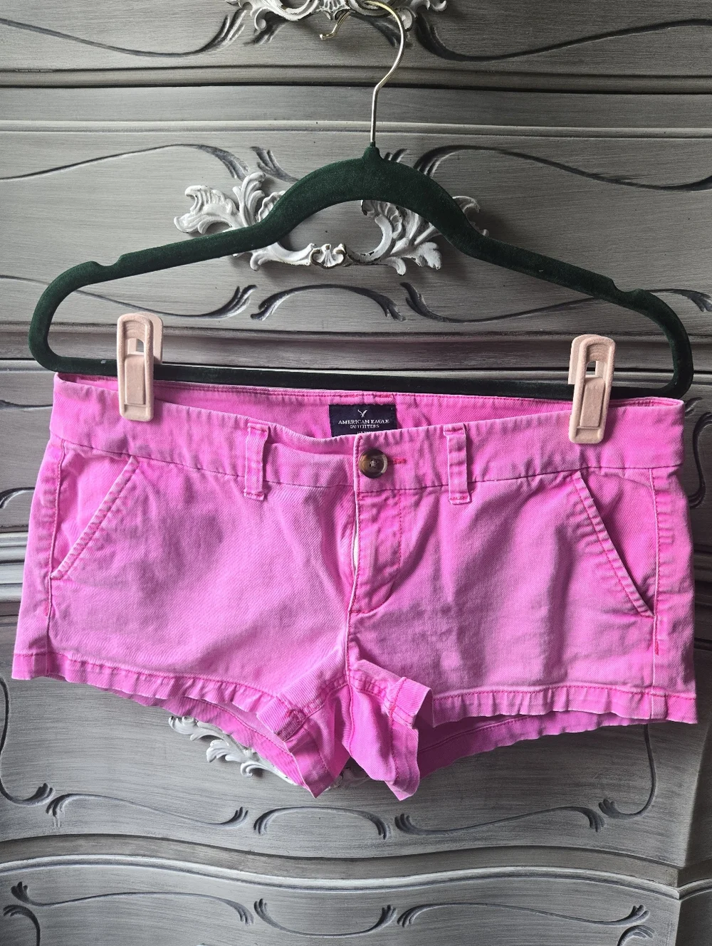American Eagle Outfitters Hot Pink Denim Shorties